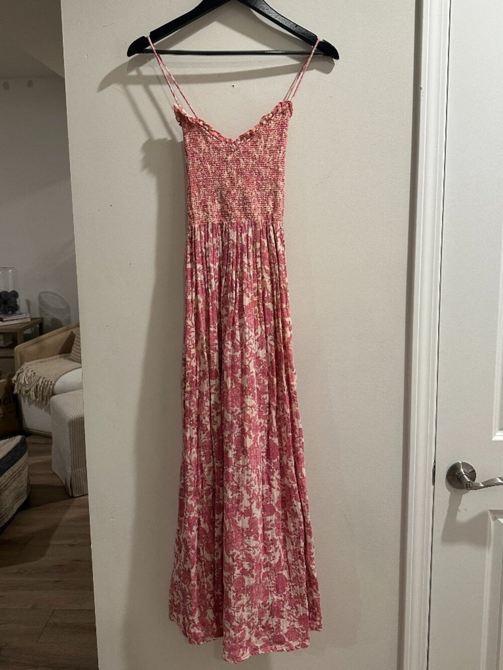 FREE PEOPLE Sweet Nothings Midi Dress in Pink Combo Size Small